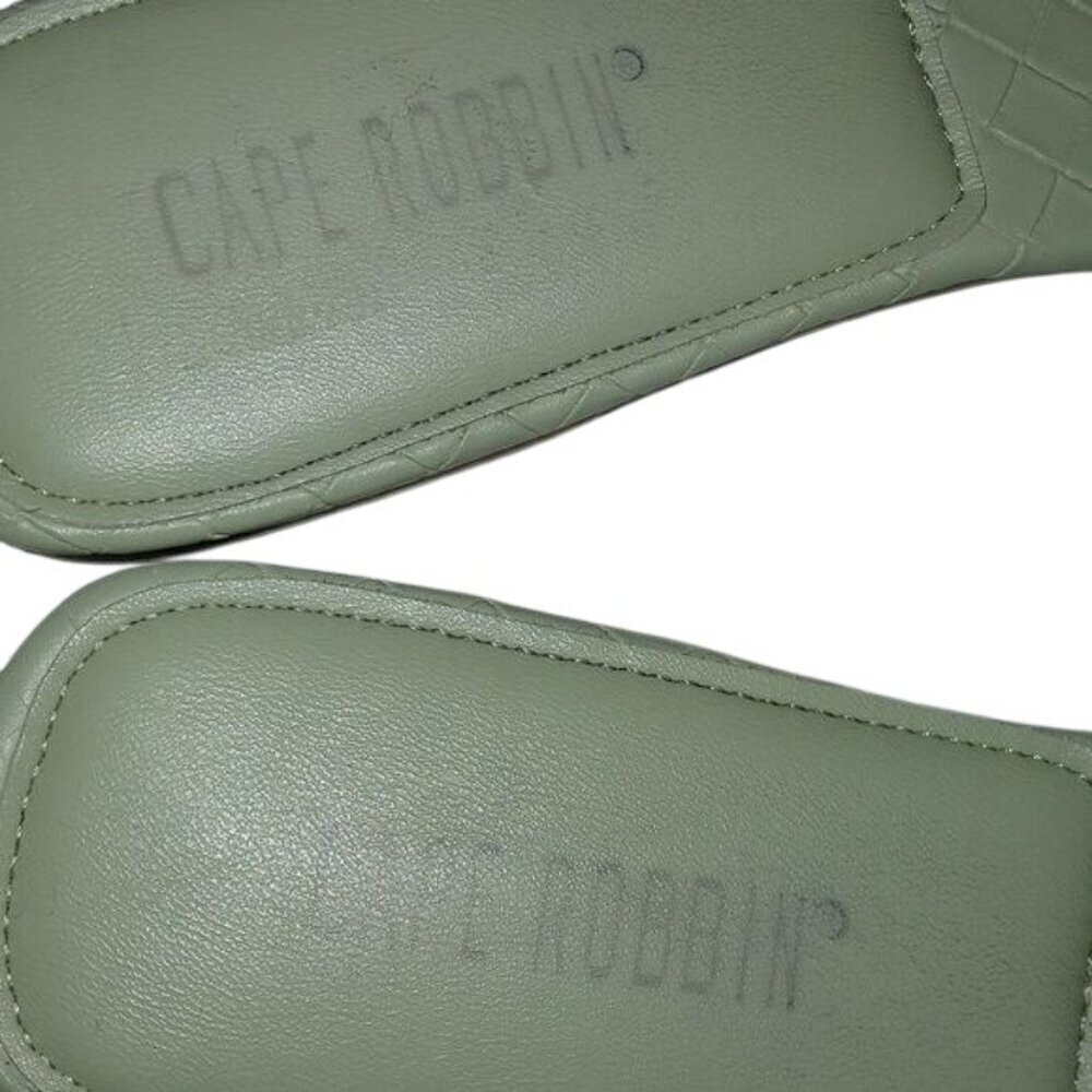 Cape Robbin Pastel Green Leather Woven Sandals - Picture 6 of 6